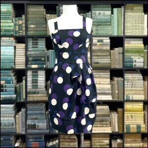 Marc by Marc Jacobs Polka Dot Bubble Dress Womens Size 2 Black Purple Y2K